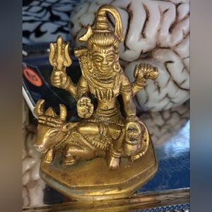Solid Brass Statue of Lord Shiva Seated On Nandi